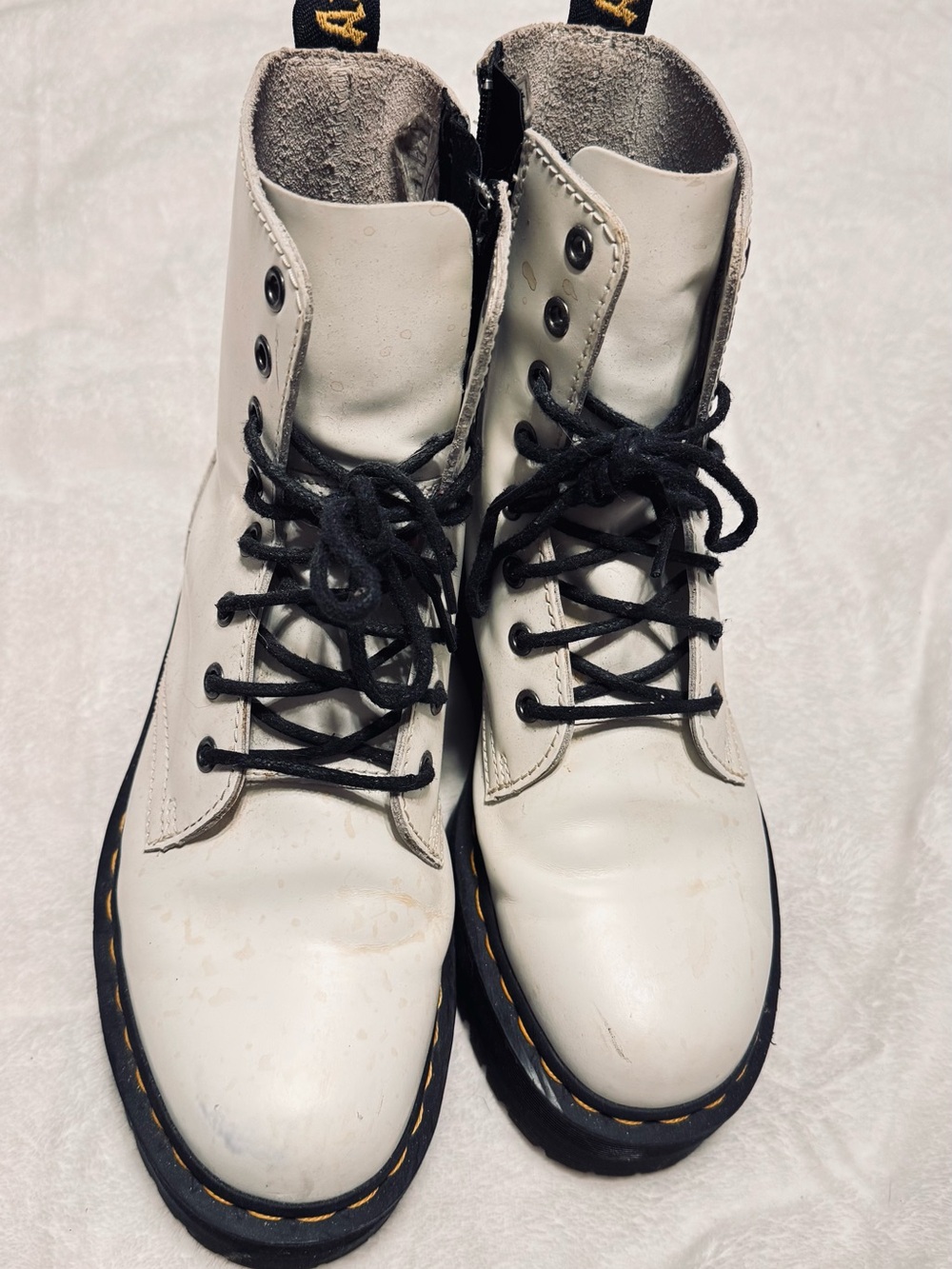White Jadon Dr. Marten Combat Boots